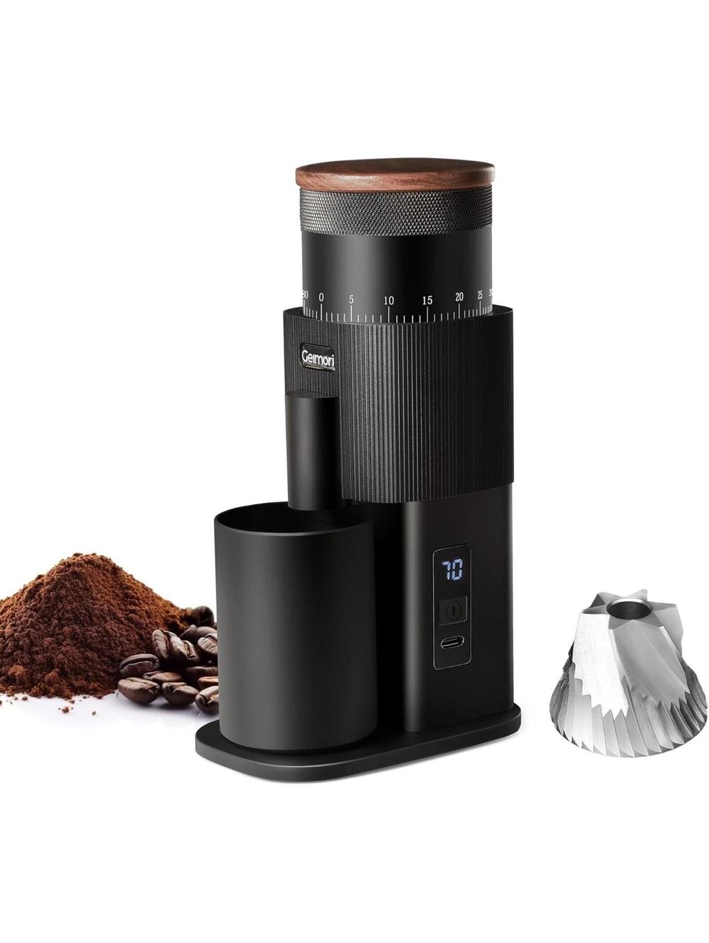 Celmori Electric Coffee Grinder with Precision Grind Settings and USB Charging